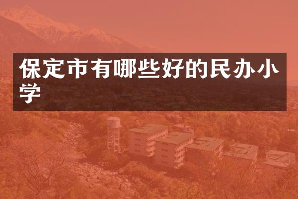 保定市有哪些好的民办小学