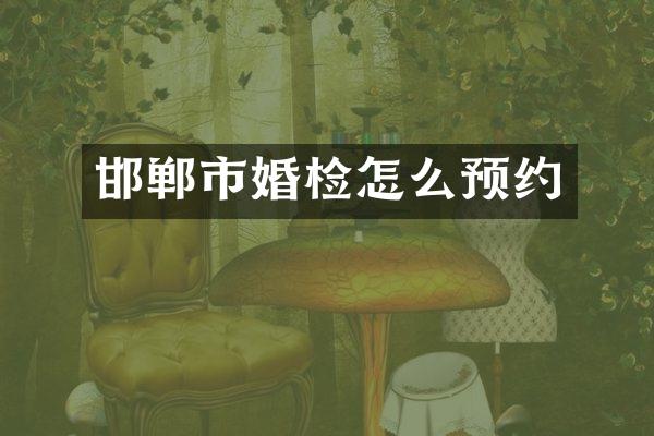 邯郸市婚检怎么预约