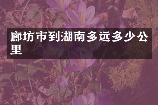 廊坊市到湖南多远多少公里