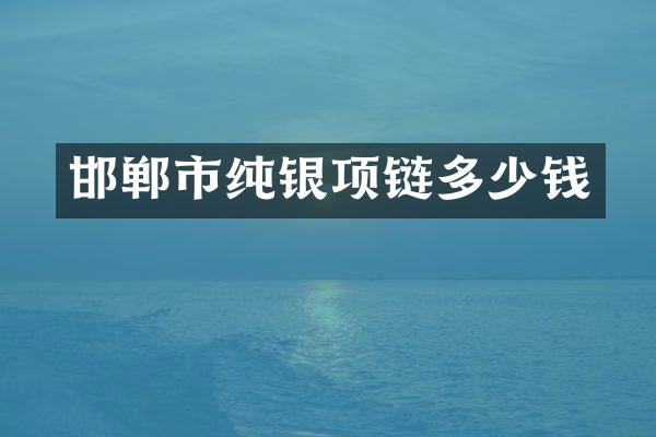邯郸市纯银项链多少钱