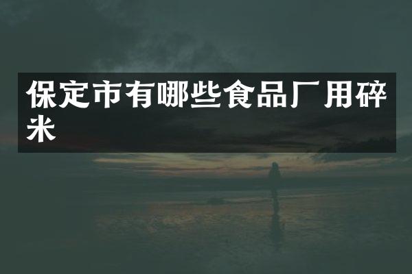 保定市有哪些食品厂用碎米