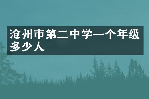 沧州市第二中学一个年级多少人