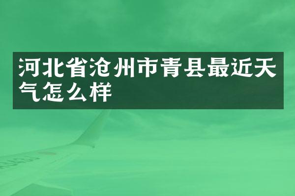 河北省沧州市青县最近天气怎么样