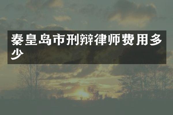 秦皇岛市刑辩律师费用多少