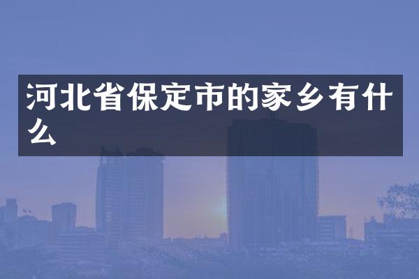 河北省保定市的家乡有什么