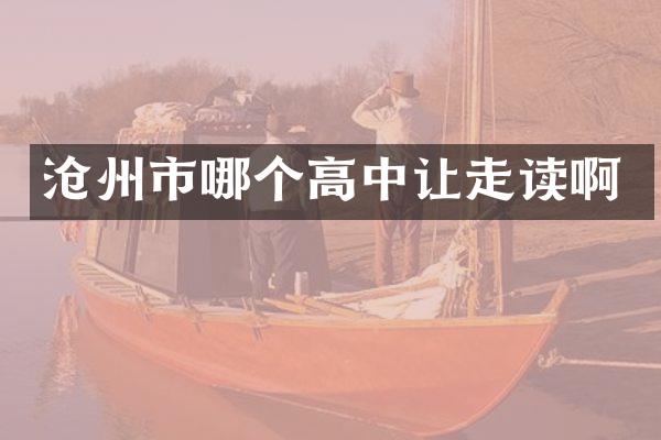 沧州市哪个高中让走读啊