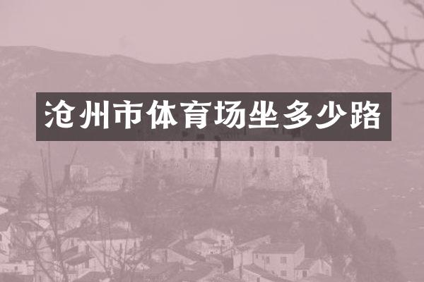 沧州市体育场坐多少路