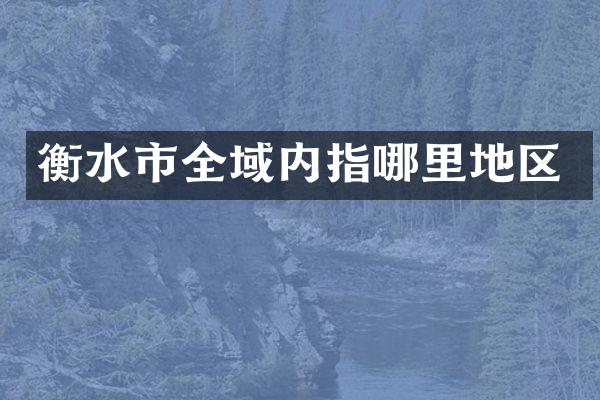 衡水市全域内指哪里地区