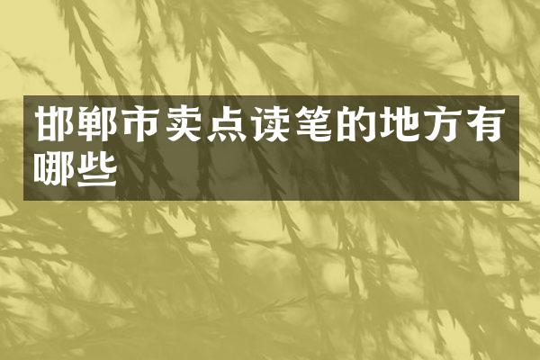 邯郸市卖点读笔的地方有哪些