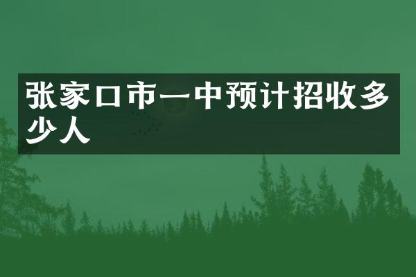张家口市一中预计招收多少人
