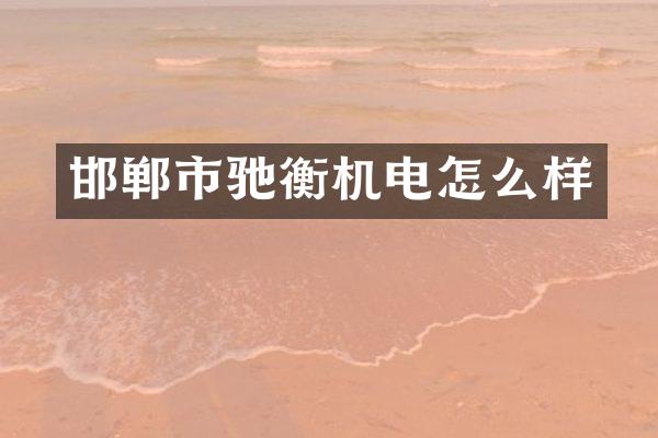 邯郸市驰衡机电怎么样