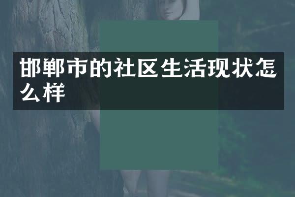 邯郸市的社区生活现状怎么样