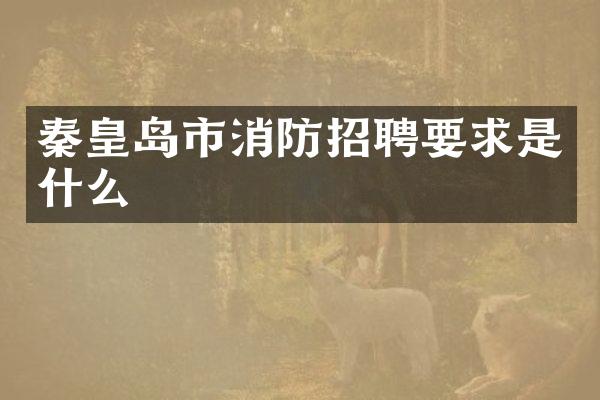 秦皇岛市消防招聘要求是什么