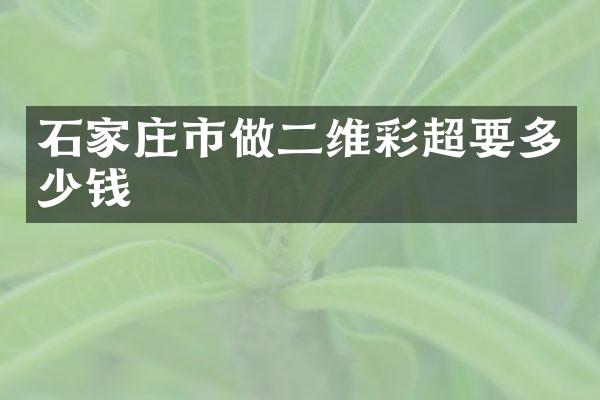 石家庄市做二维彩超要多少钱
