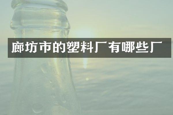 廊坊市的塑料厂有哪些厂
