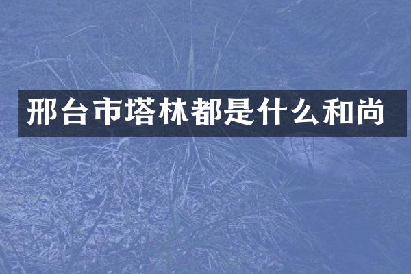 邢台市塔林都是什么和尚