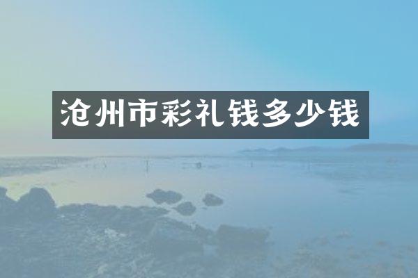 沧州市彩礼钱多少钱