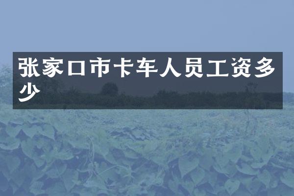 张家口市卡车人员工资多少