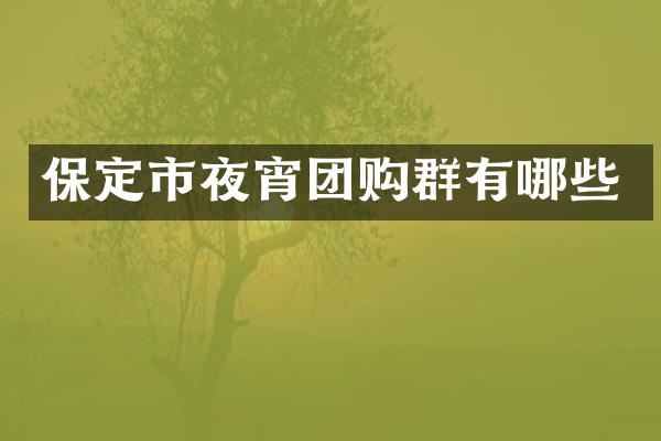 保定市夜宵团购群有哪些