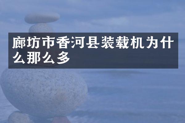 廊坊市香河县装载机为什么那么多