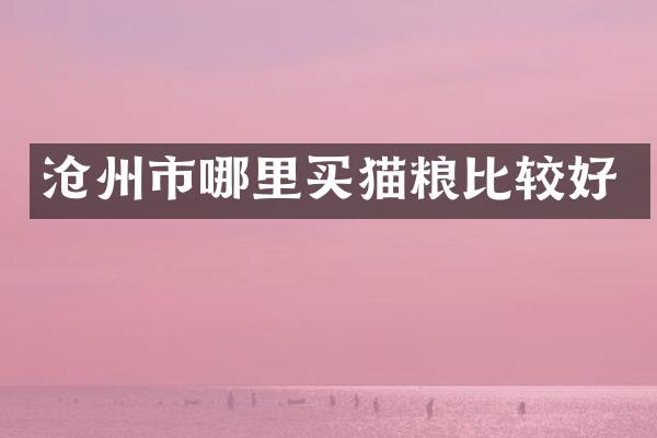 沧州市哪里买猫粮比较好