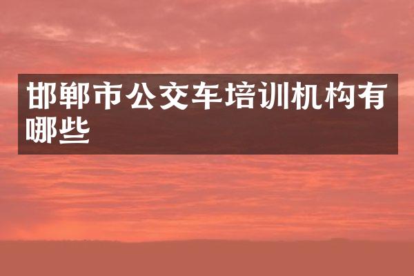 邯郸市公交车培训机构有哪些