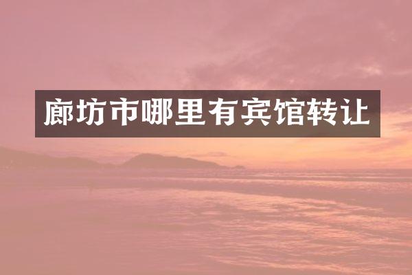 廊坊市哪里有宾馆转让