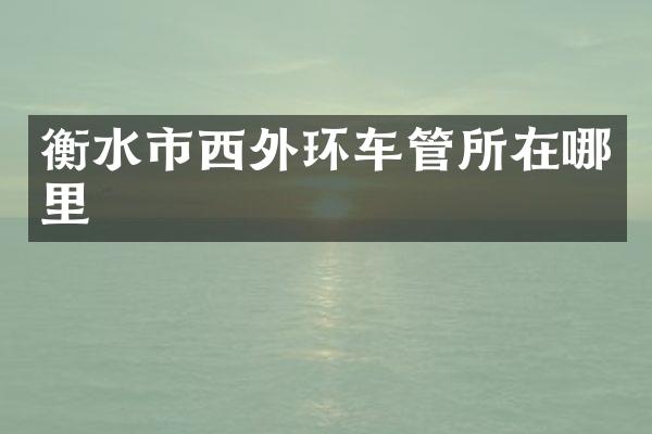 衡水市西外环车管所在哪里