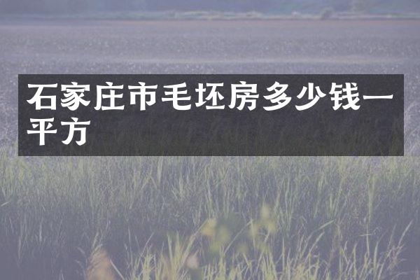 石家庄市毛坯房多少钱一平方