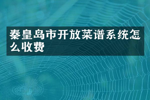 秦皇岛市开放菜谱系统怎么收费