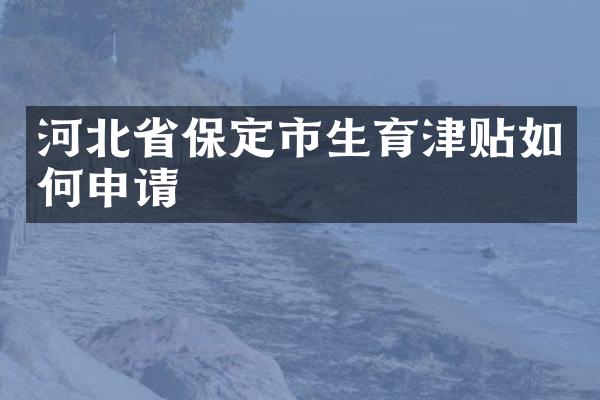 河北省保定市生育津贴如何申请