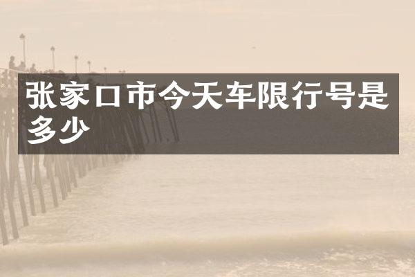 张家口市今天车限行号是多少