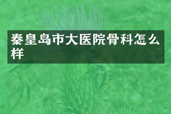 秦皇岛市大医院骨科怎么样