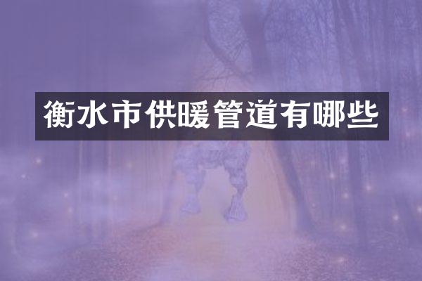 衡水市供暖管道有哪些