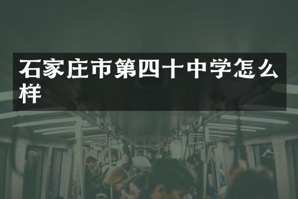 石家庄市第四十中学怎么样
