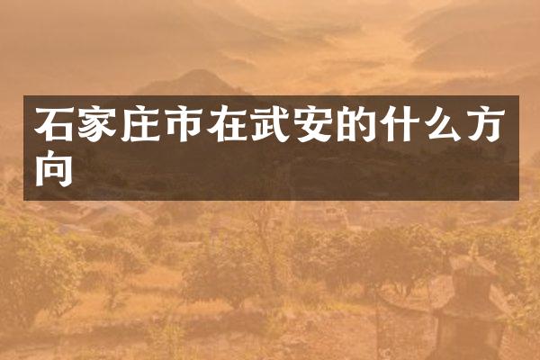石家庄市在武安的什么方向