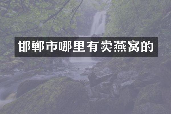 邯郸市哪里有卖燕窝的
