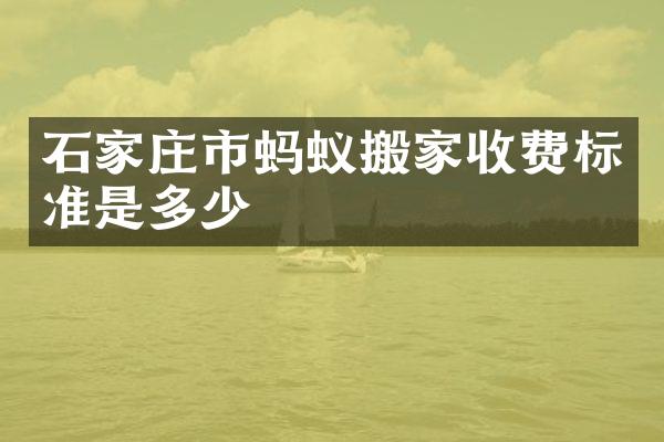 石家庄市蚂蚁搬家收费标准是多少