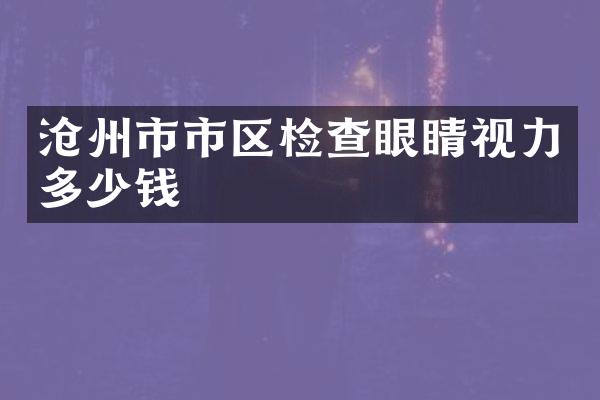 沧州市市区检查眼睛视力多少钱