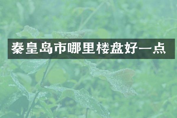 秦皇岛市哪里楼盘好一点