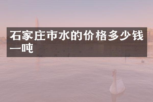 石家庄市水的价格多少钱一吨
