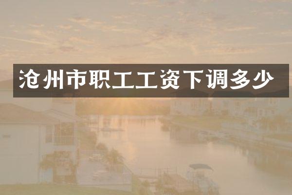 沧州市职工工资下调多少