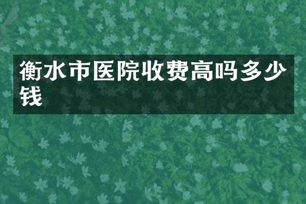 衡水市医院收费高吗多少钱
