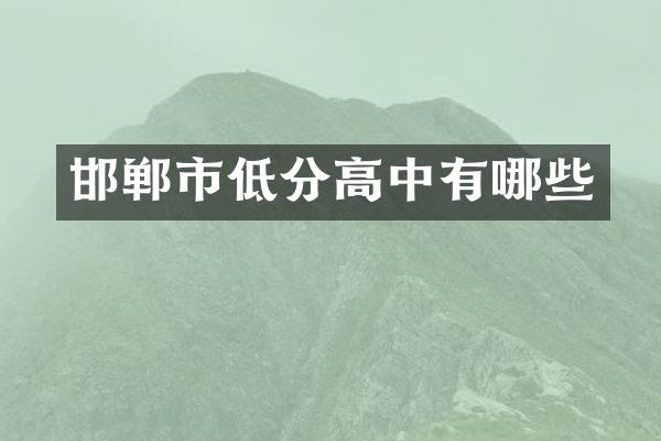 邯郸市低分高中有哪些