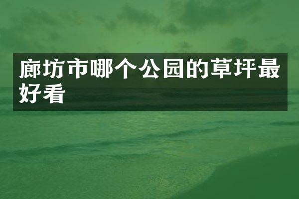廊坊市哪个公园的草坪最好看