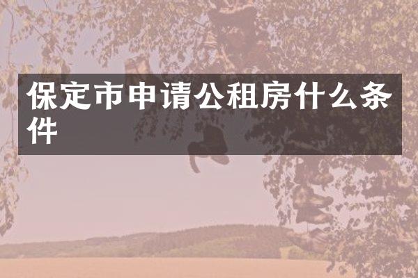 保定市申请公租房什么条件