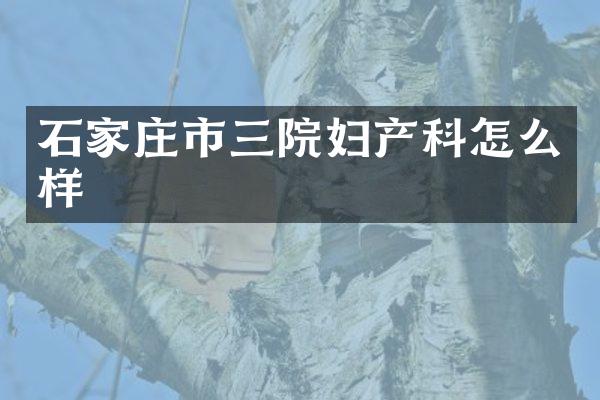 石家庄市三院妇产科怎么样