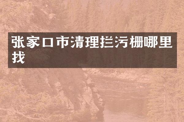 张家口市清理拦污栅哪里找