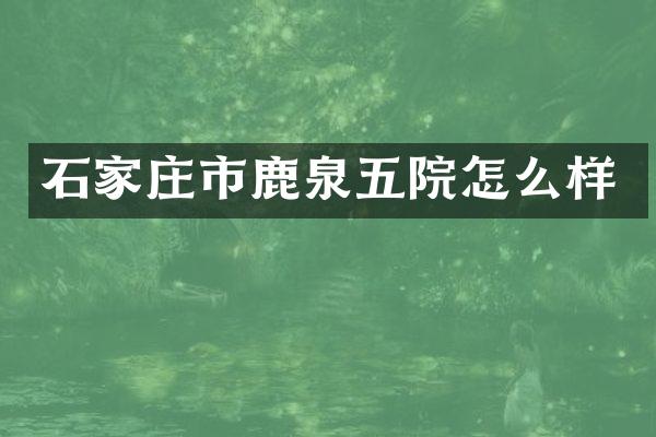 石家庄市鹿泉五院怎么样