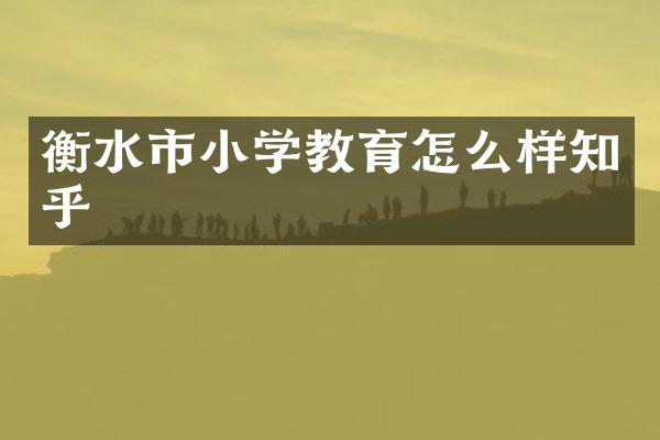 衡水市小学教育怎么样知乎